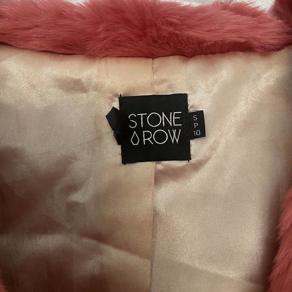 ✨ Volcom Stone Row Women's Pink Shag Embroidered This is Your Future Jacket - Picture 5 of 7